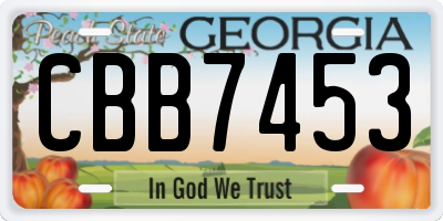 GA license plate CBB7453