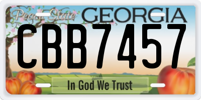 GA license plate CBB7457