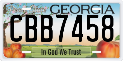 GA license plate CBB7458