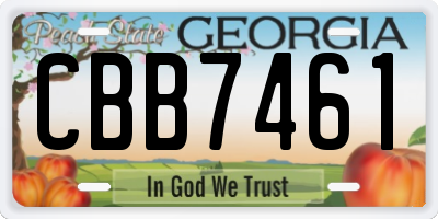 GA license plate CBB7461