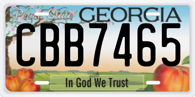 GA license plate CBB7465