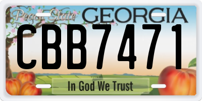 GA license plate CBB7471
