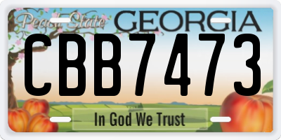 GA license plate CBB7473