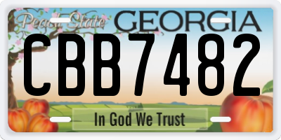 GA license plate CBB7482