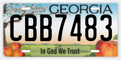 GA license plate CBB7483