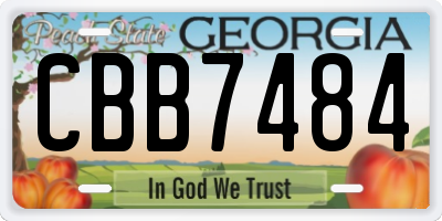 GA license plate CBB7484