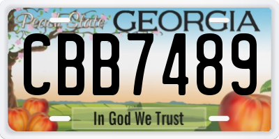 GA license plate CBB7489