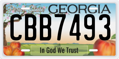 GA license plate CBB7493