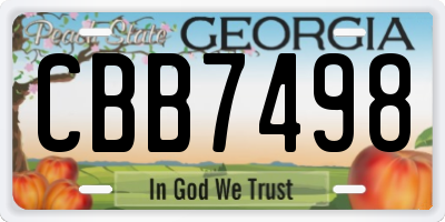 GA license plate CBB7498