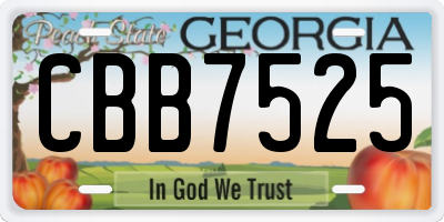 GA license plate CBB7525