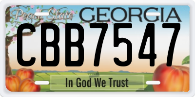 GA license plate CBB7547