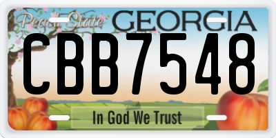 GA license plate CBB7548