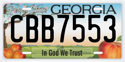 GA license plate CBB7553
