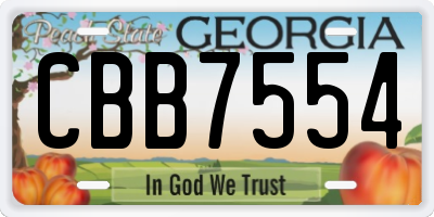 GA license plate CBB7554
