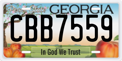 GA license plate CBB7559