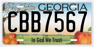 GA license plate CBB7567