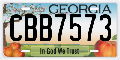 GA license plate CBB7573