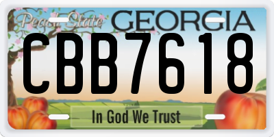 GA license plate CBB7618