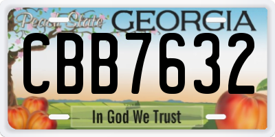 GA license plate CBB7632