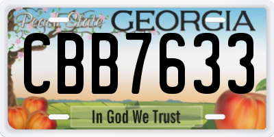 GA license plate CBB7633