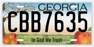 GA license plate CBB7635