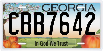 GA license plate CBB7642
