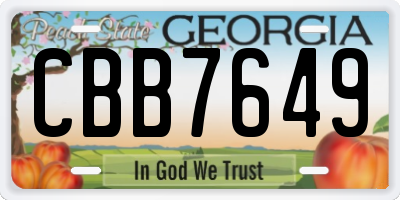 GA license plate CBB7649