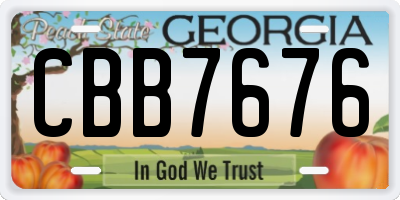 GA license plate CBB7676