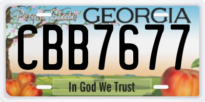 GA license plate CBB7677