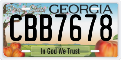 GA license plate CBB7678