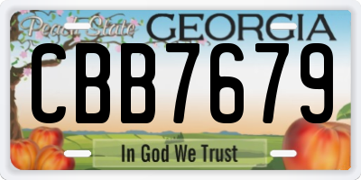 GA license plate CBB7679