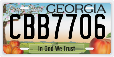 GA license plate CBB7706