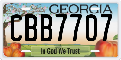 GA license plate CBB7707