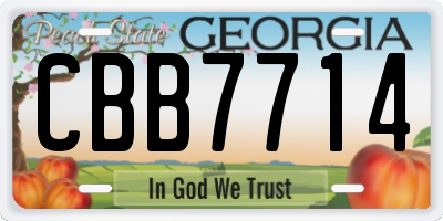 GA license plate CBB7714