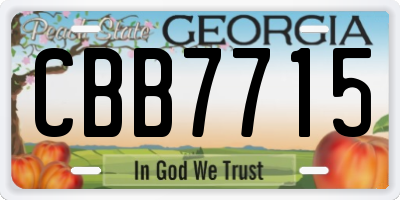 GA license plate CBB7715