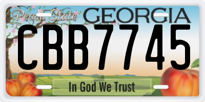 GA license plate CBB7745
