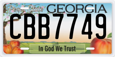 GA license plate CBB7749