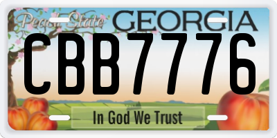 GA license plate CBB7776