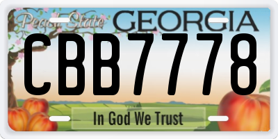 GA license plate CBB7778