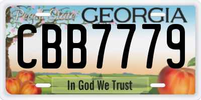 GA license plate CBB7779