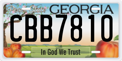 GA license plate CBB7810