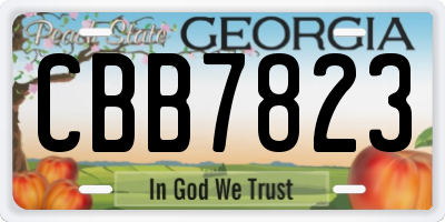 GA license plate CBB7823