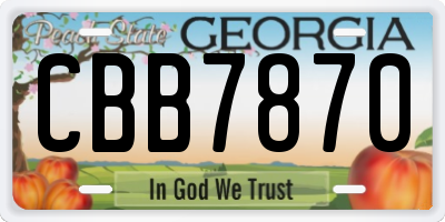 GA license plate CBB7870