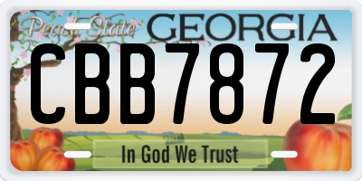 GA license plate CBB7872