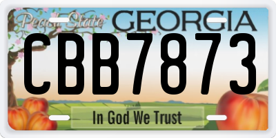 GA license plate CBB7873