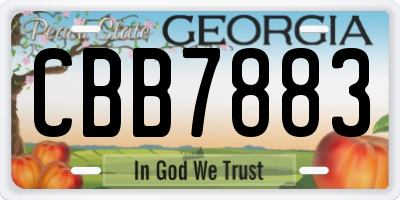 GA license plate CBB7883