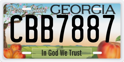 GA license plate CBB7887