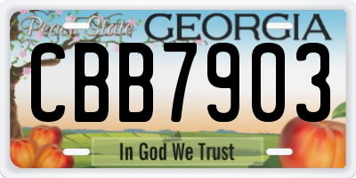 GA license plate CBB7903