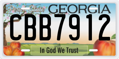 GA license plate CBB7912