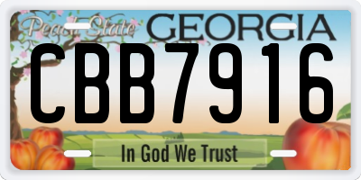 GA license plate CBB7916